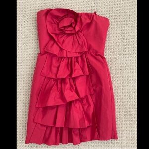 BCBG taffeta ruffle mini dress